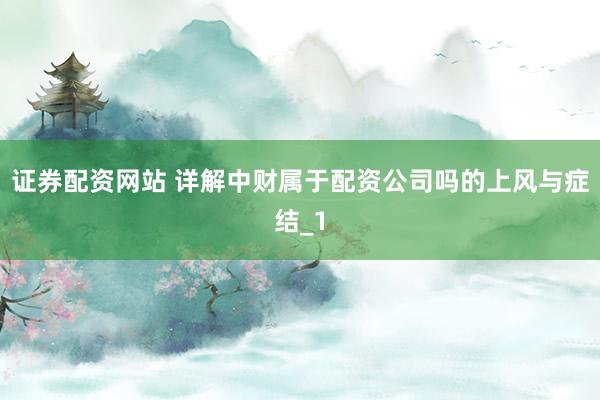 证券配资网站 详解中财属于配资公司吗的上风与症结_1